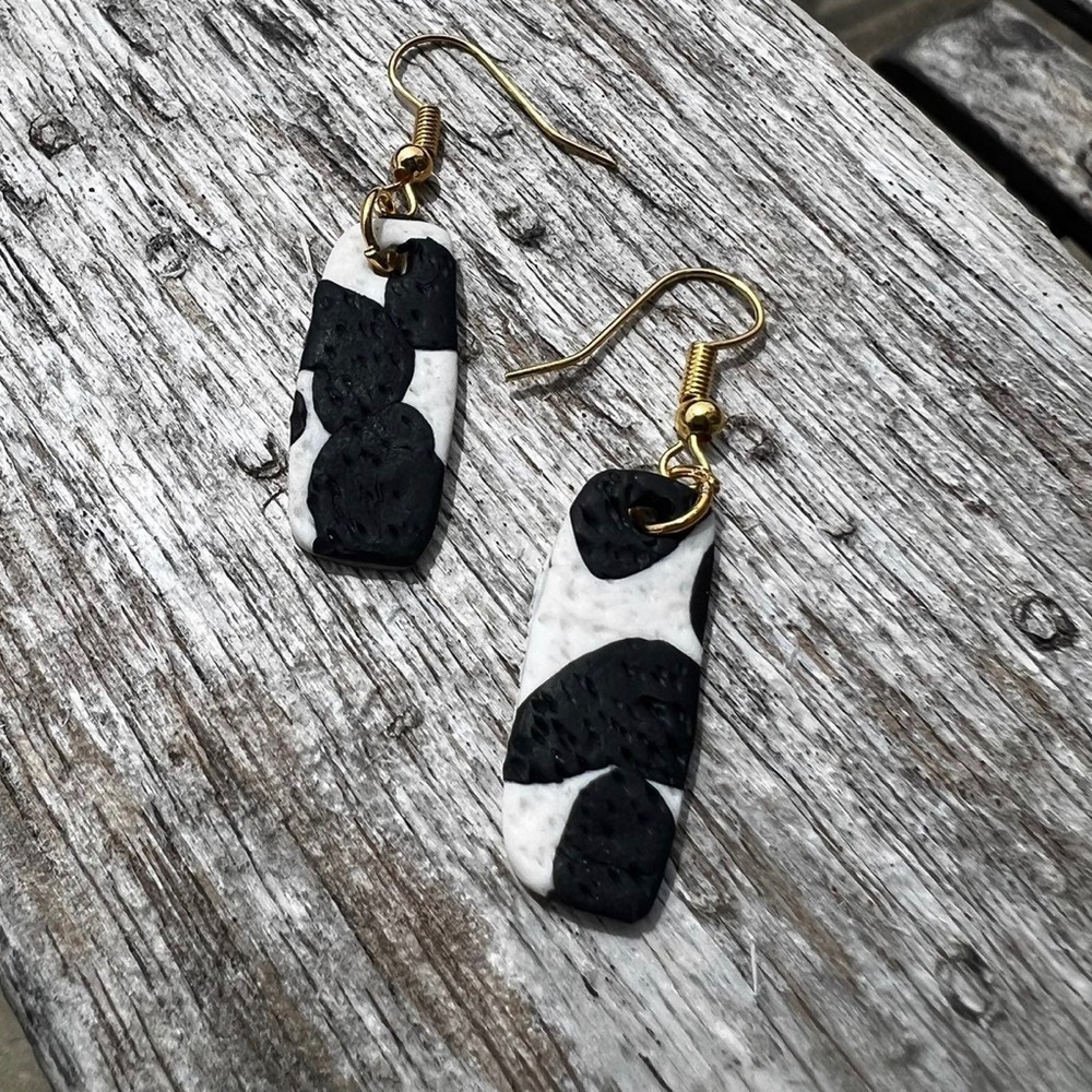 Cow Print Dangling Earrings